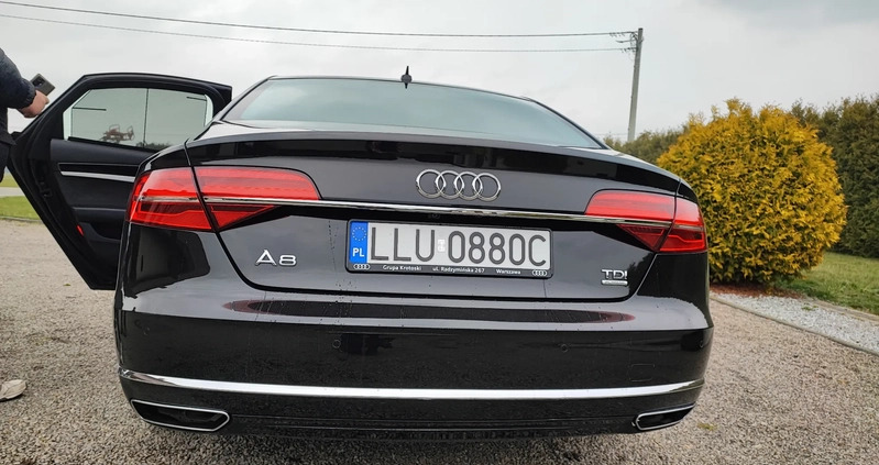 Audi A8 cena 127700 przebieg: 77200, rok produkcji 2015 z Łuków małe 379